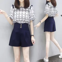 Women's Fashion Casual Short-sleeve Top And Pants Set - Picture Colour-3Xl - View 1
