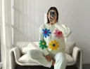 White Round Neck Sweater