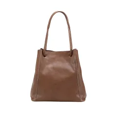 Soft Leather Bucket Bag Female Genuine Leather Crossbody - Grey - View 1
