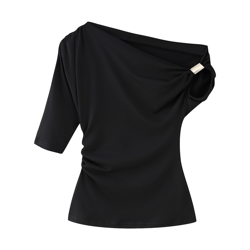 Women's Fashion Shoulder-baring Asymmetric Top