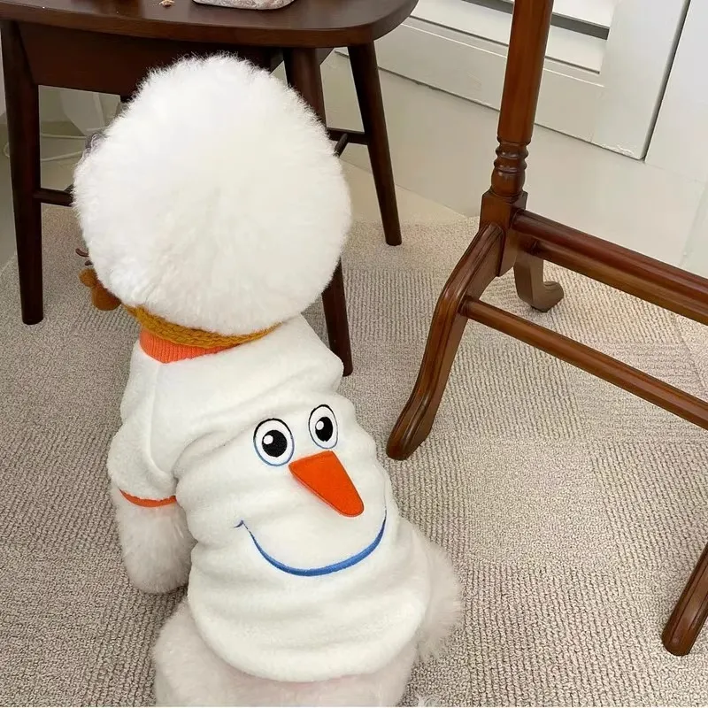 Christmas Funny Transformation Snowman Dog Hoodie - Orange Snowman