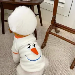 Christmas Funny Transformation Snowman Dog Hoodie - Orange Snowman - View 1