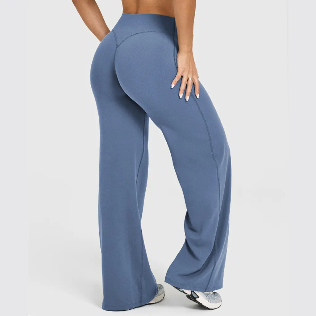 Women's Solid Color Casual Versatile Straight Leg Pants - Gray