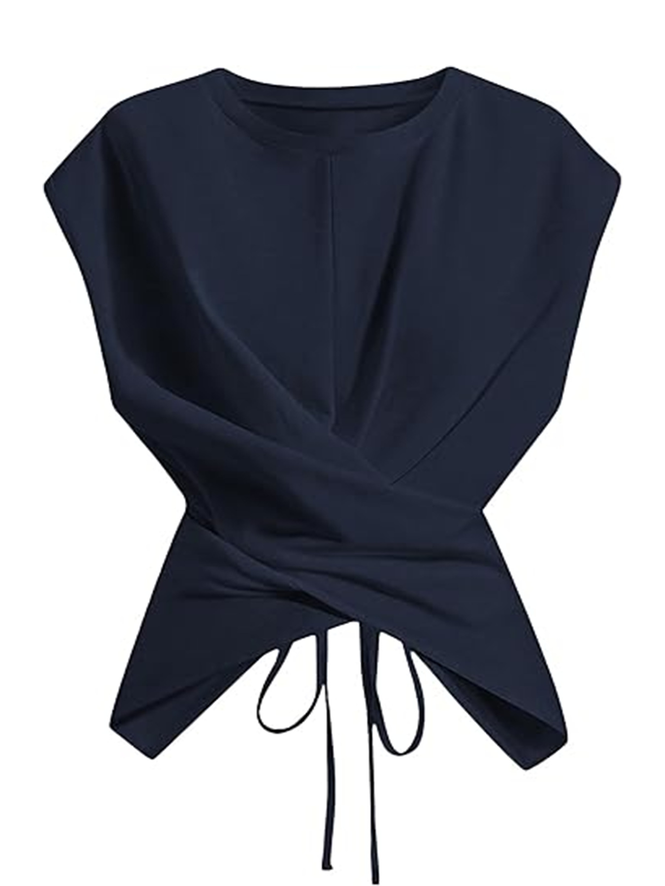 Versatile Cropped Top With A Crossover Tie At The Hem