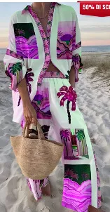 Women's Casual 3D Digital Printing Fashion Shirt And Trousers Zc038 - Shop at LoveMi