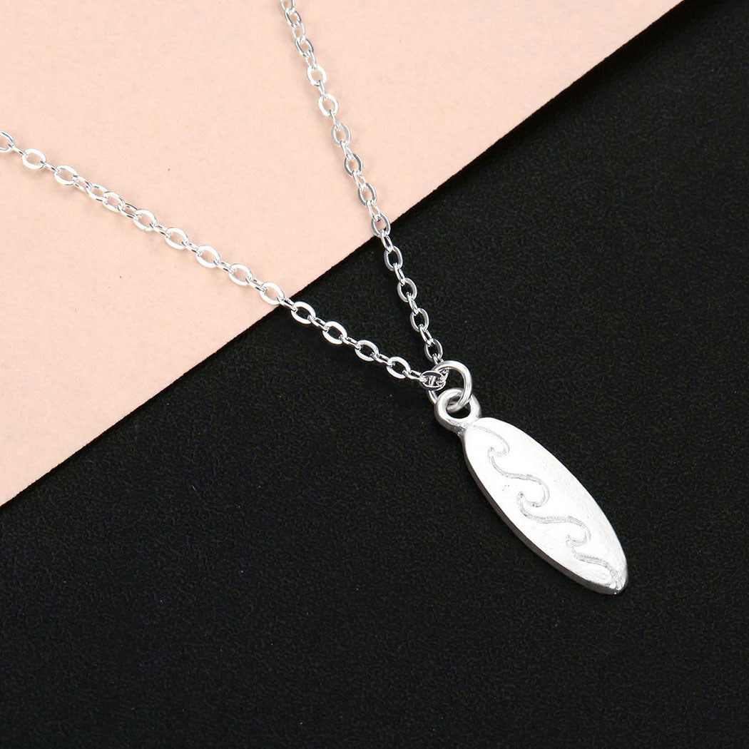 Fashion Surfboard Necklace Wave Oval Pendant Summer Beach Ornament