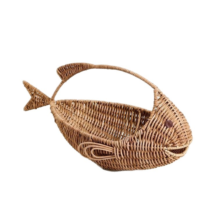 Rattan Fish-Shaped Storage Basket
