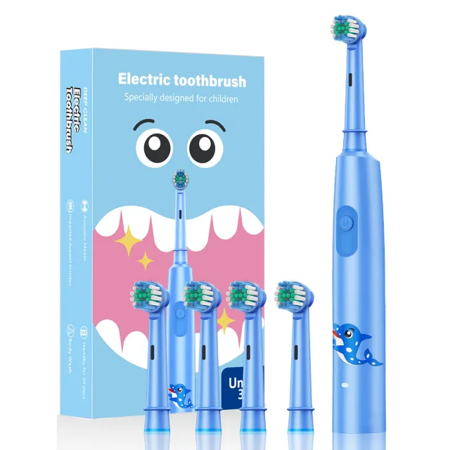 Children's Soft Bristle Waterproof Electric Toothbrush Blue - Shop at LoveMi
