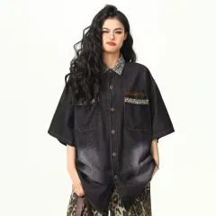 Retro Street Casual Loose Design Sense Jacket - Black - View 1