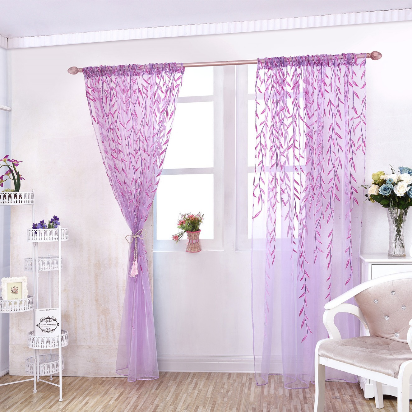 Wicker Offset Printing Curtain Home Decoration
