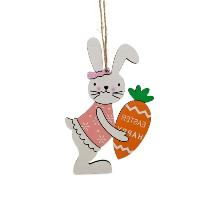 Wooden Craftwork Pendant Creative Easter Cartoon Home Decorations No 7 - Shop at LoveMi