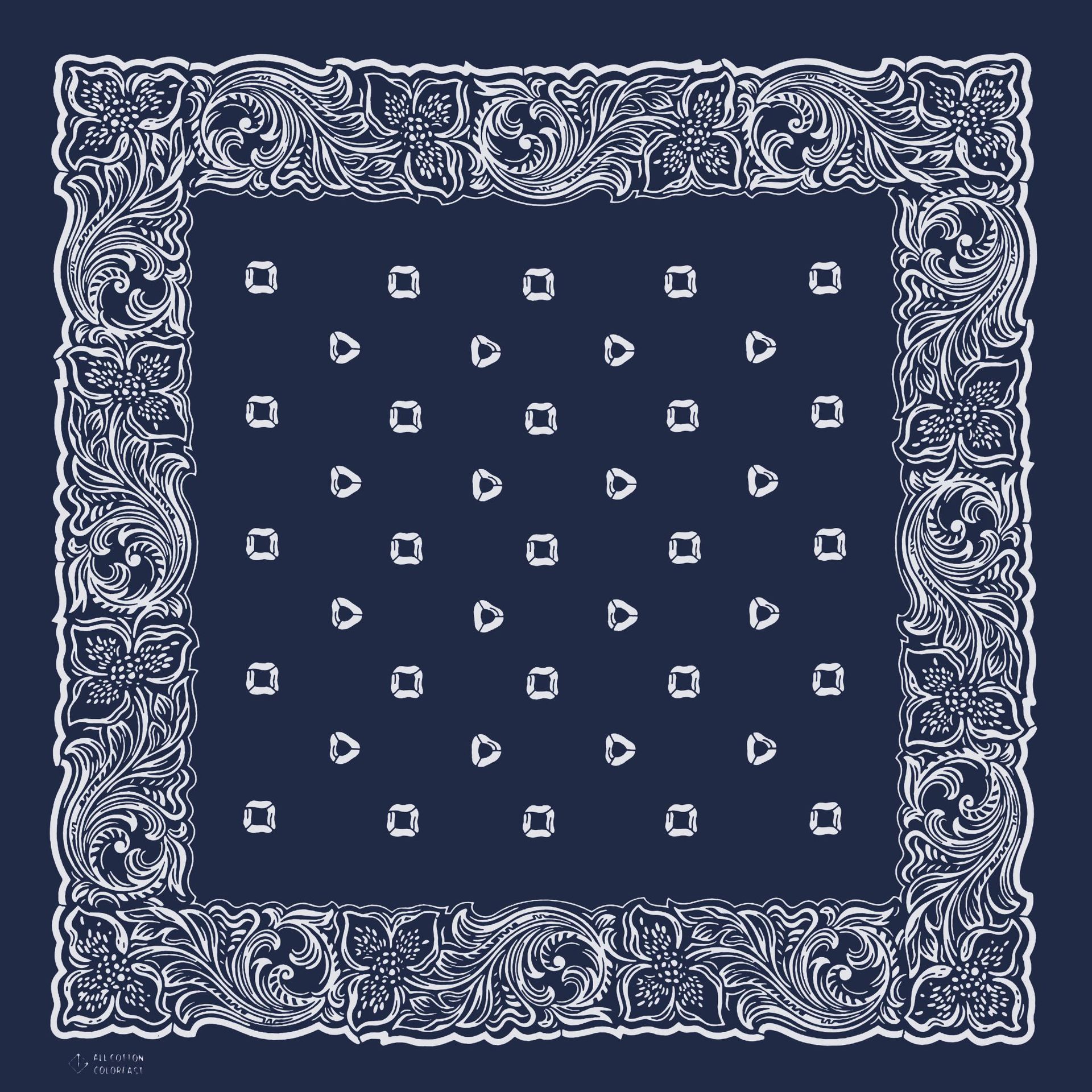 Navy Blue Flower Cashew