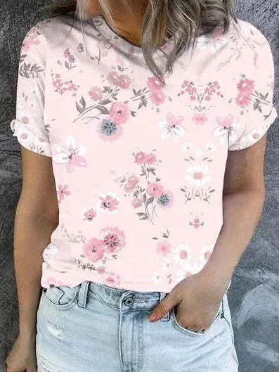 Women's American style Retro Short Sleeve T shirt F168Z581 S - Shop at LoveMi