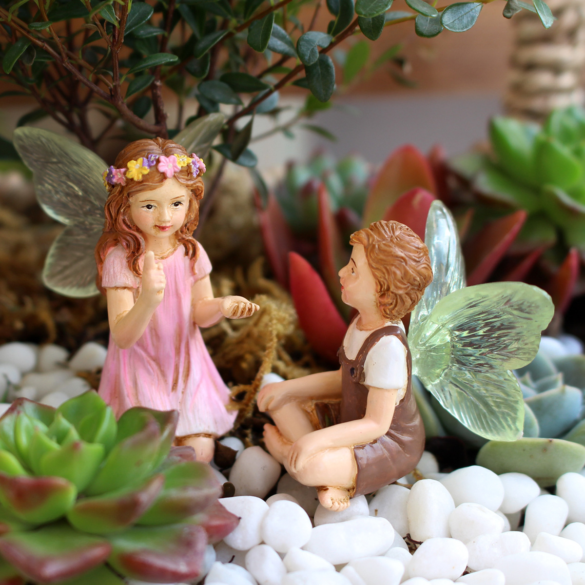 Resin Fairy Figurine Set of 2, picture 3 of 6