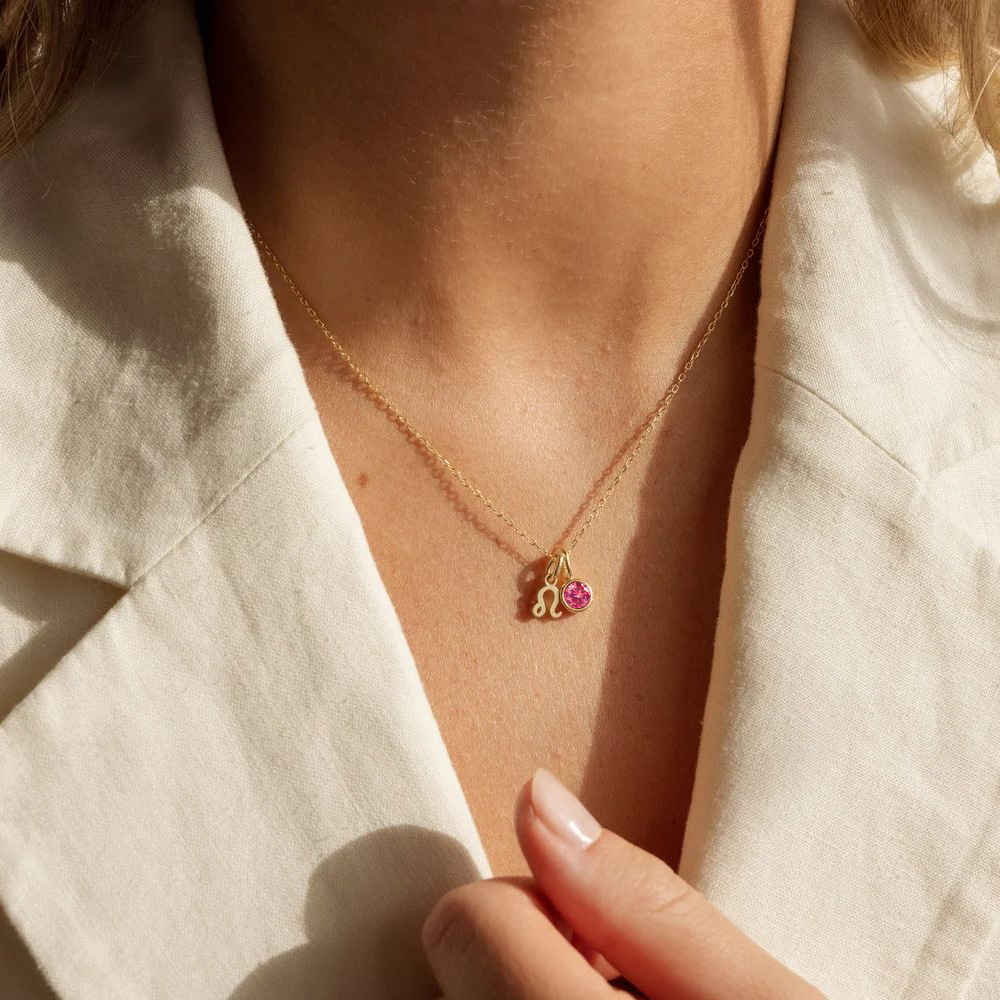 Constellation Zircon Necklace Women's Birthstones Stainless Steel Necklace
