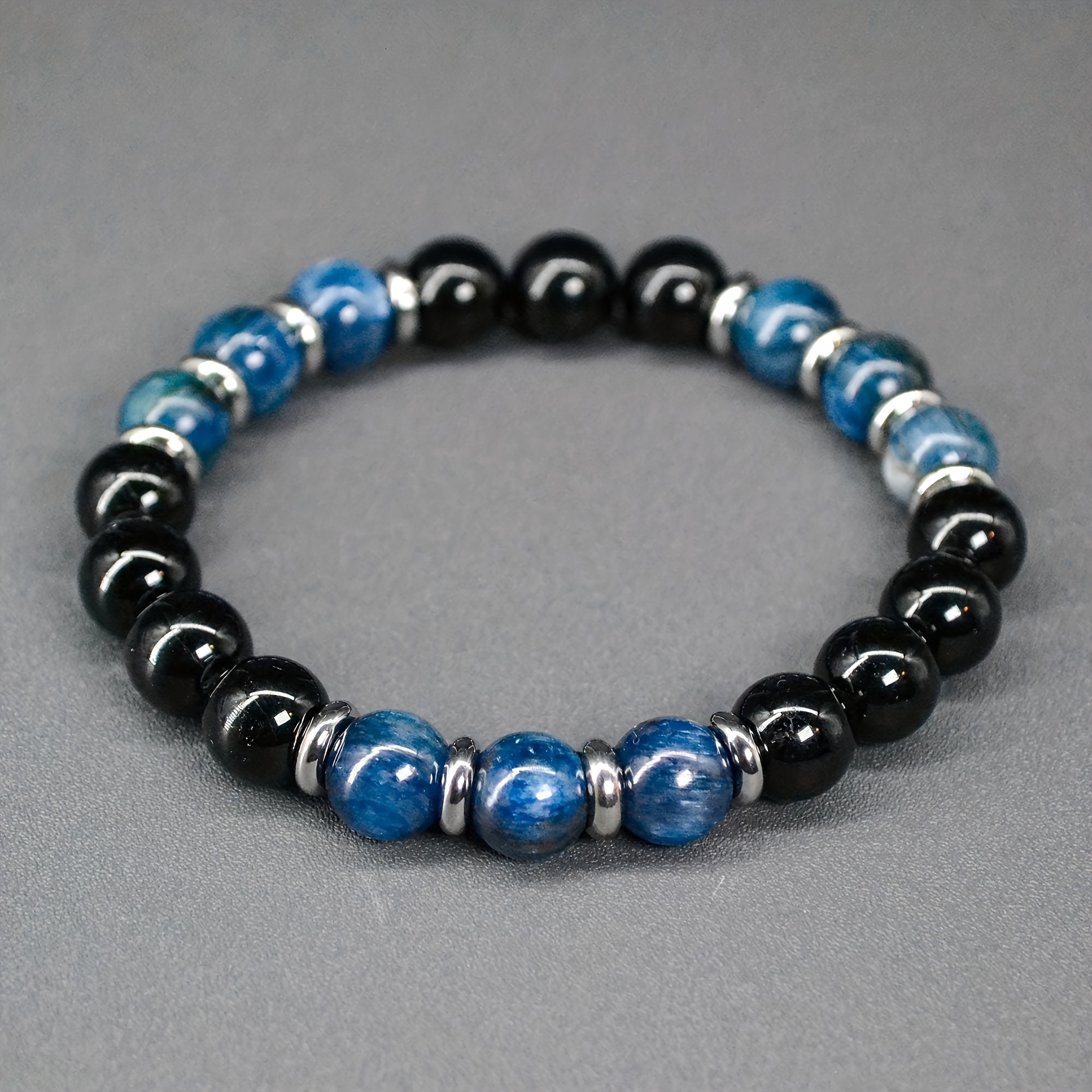 Black Tourmaline And Blue Apatite Necklace