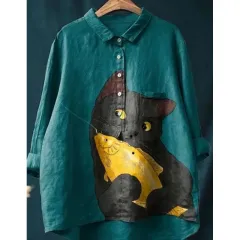 European And American Autumn Long-sleeved Cardigan Printed Women's Shirt - Zcs2-M - View 1