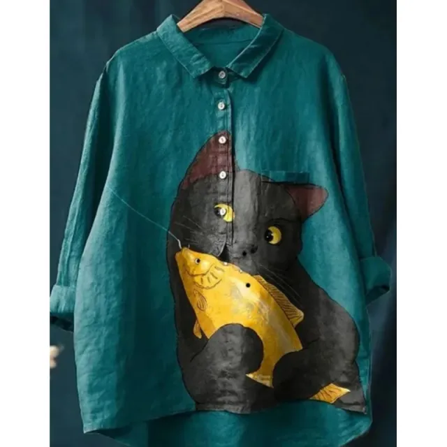 European And American Autumn Long sleeved Cardigan Printed Women's Shirt Zcs2 M - Shop at LoveMi