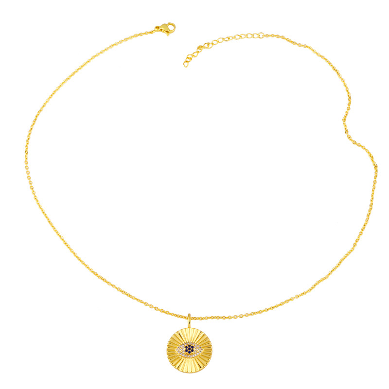 Cold Style Round Plate Pendant Girls' Necklace