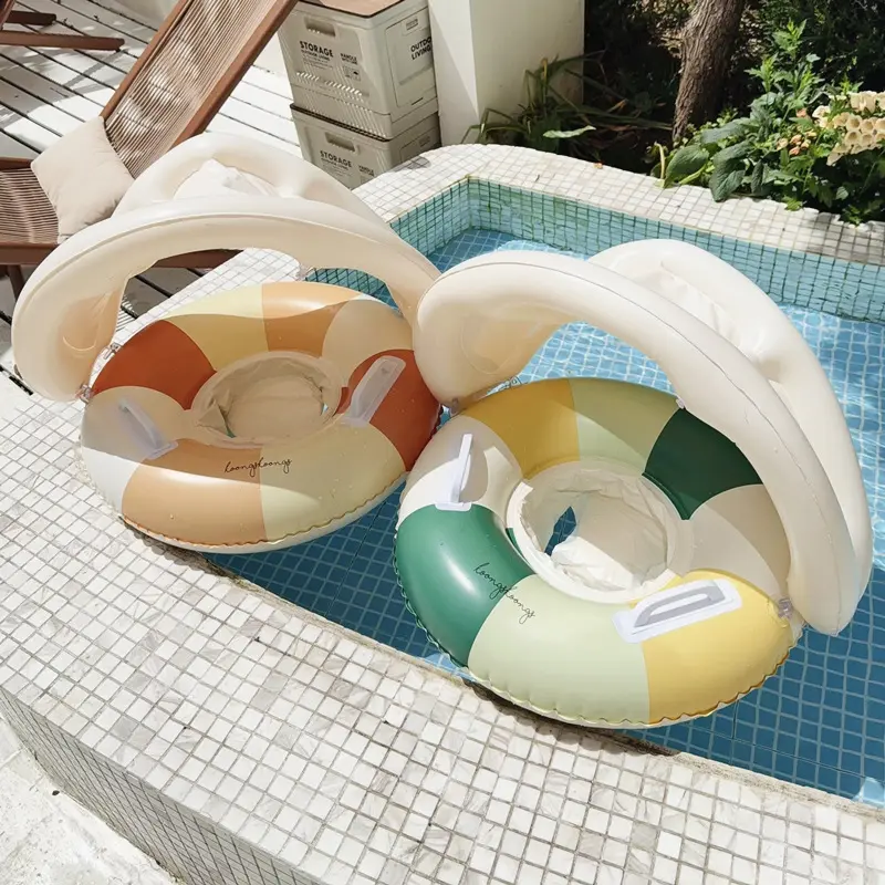 Swimming Ring Boat Sun Shade Pedestal Striped