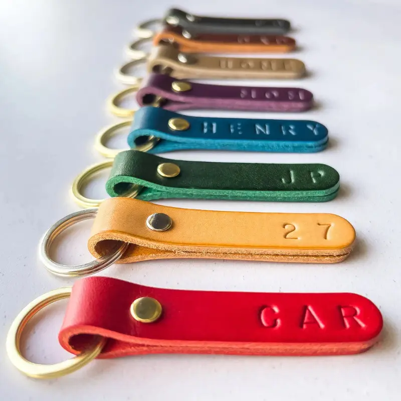 Creative Metal And Leather Key Ring Car