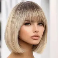 Wig Internet Celebrity Style Fashionable Long Straight Hair With Wispy Bangs Versatile