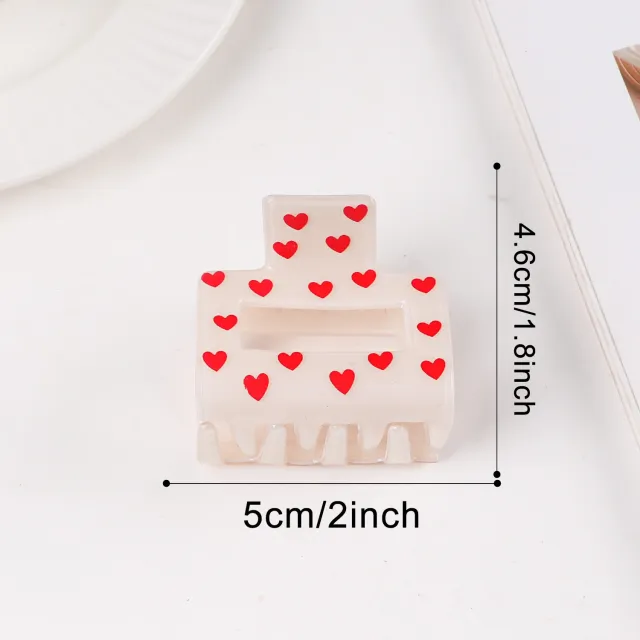 Atmospheric Heart print Heart shaped Valentine's Day Shark Clip White - Shop at LoveMi
