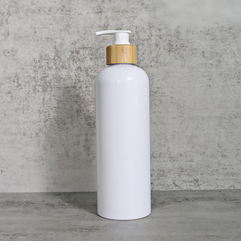 White Bottle White Bamboo Pump