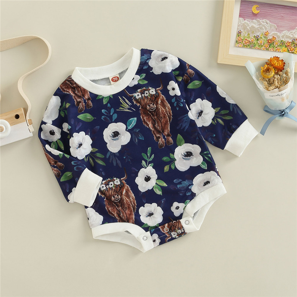 Title 3, Long Sleeve Cotton Baby Romper in Four Colors. ...