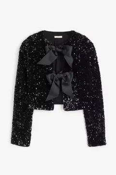 Women's Round Neck Long Sleeve Loose Plus Size Short Top - Black - View 1