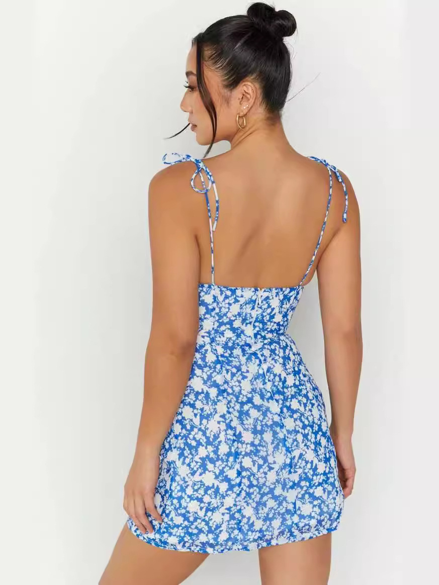 Women's Backless Slim Fit Sleeveless Lace-up Dress