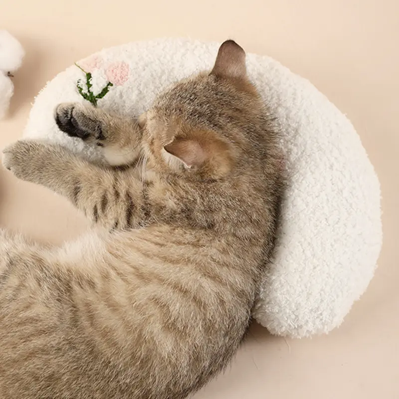 Dog Cat Sleeping Moon Pillow Small Plush