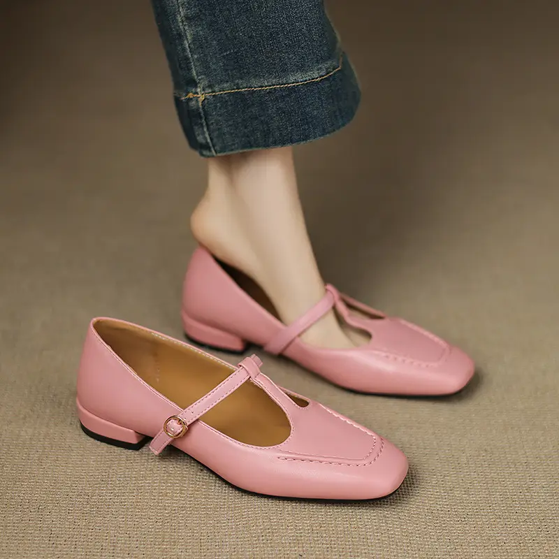 Sewn Womens Peep Toe Pumps T-strap Design Sizes