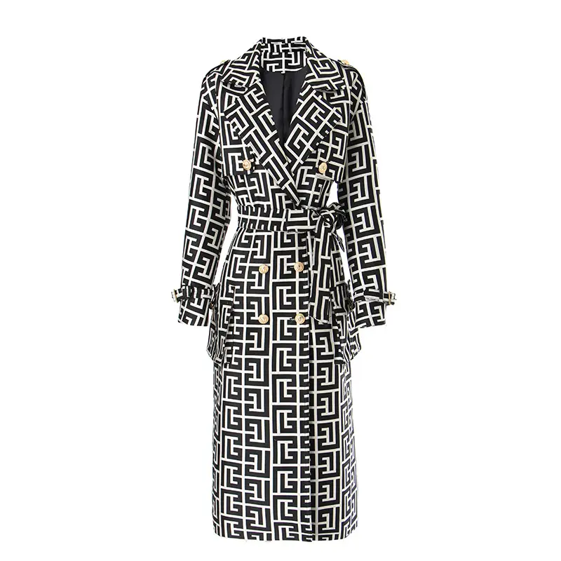 Loose Design Lace-up Spring and Autumn Heavy Industry Coat