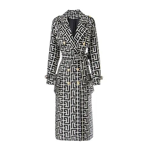 Loose Design Lace-up Spring and Autumn Heavy Industry Coat