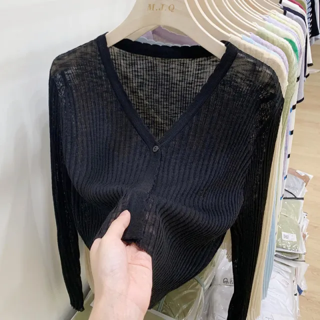 Tup Cardigan Women's Summer Thin Black - Shop at LoveMi