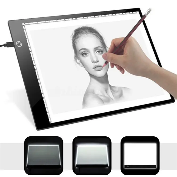 Three-speed Dimming A4 Copy LED Cartoon Transparent Copy Table Luminous Drawing Board USB Cable
