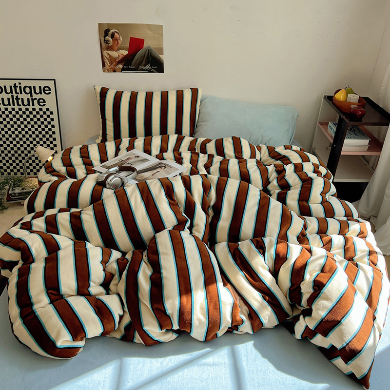 Mix And Match Striped Milk Fiber Four-piece Set