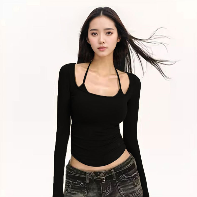 Original Design Hot Girl Fake Two-piece Bottoming Top