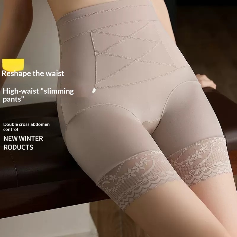 High-waisted Lace Shapewear With Strong Tummy-control And Butt-lifting Hip-slimming Breathable Body Contouring Briefs