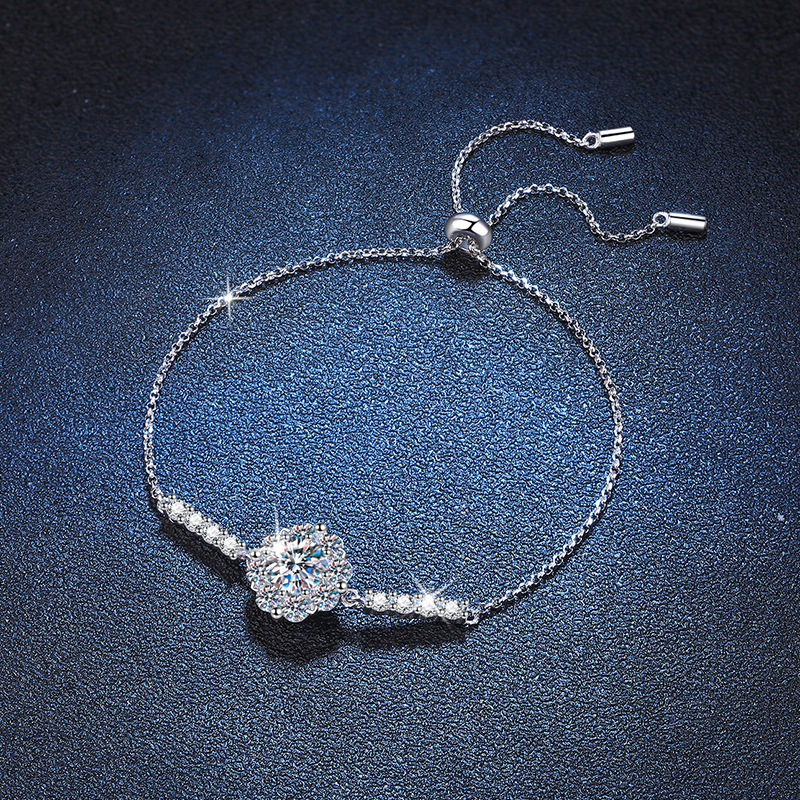 High-end Temperament SUNFLOWER Moissanite Adjustable Bracelet