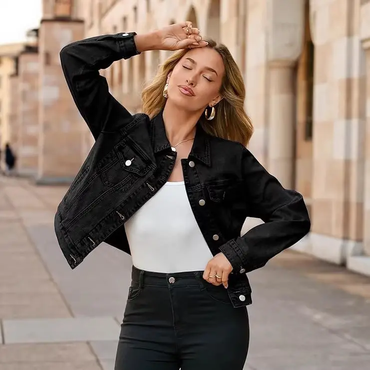 Womens Retro Casual Cool Denim Jacket