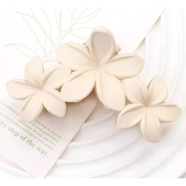 All matching Updo Hair Clip Hairpin Headdress Frosted Flowers Beige Grip - Shop at LoveMi