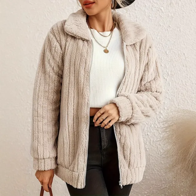 Women's Cardigan Lapel Short Coat Khaki - Shop at LoveMi