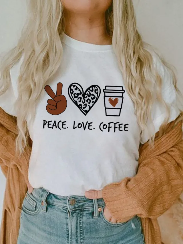 Women's Short sleeved T shirt Fashion Printed E Bottoming Shirt - Shop at LoveMi
