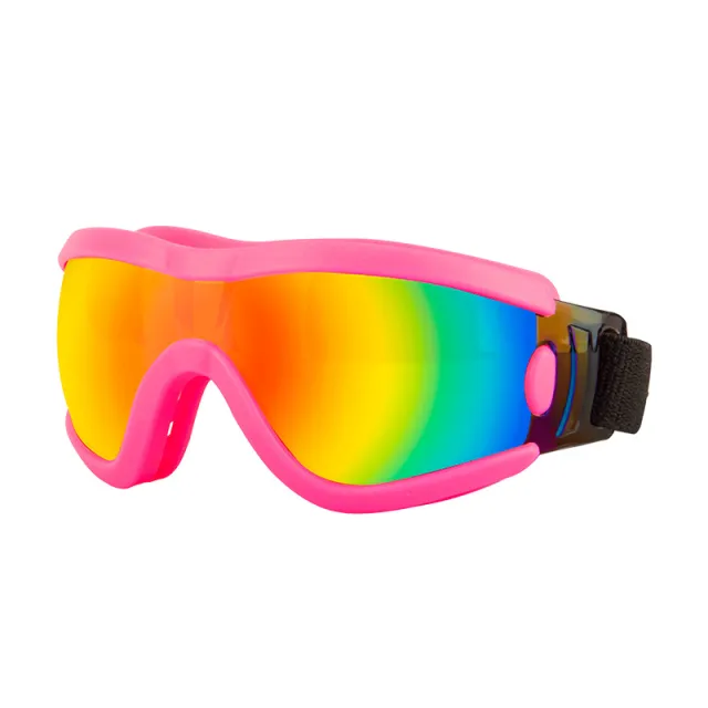 Pet Glasses Dog Sunglasses UV Protection Outdoor Sun Protection Bicycle Glass Pet Goggles Pink Frame Red Lens - Shop at LoveMi
