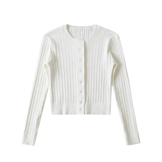 New Women's American Solid Color Slim Fit Sweater White - Shop at LoveMi