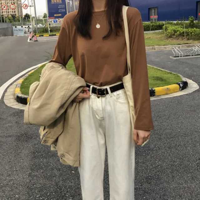 Loose All matching Student Clothes Women's Top Brown - Shop at LoveMi