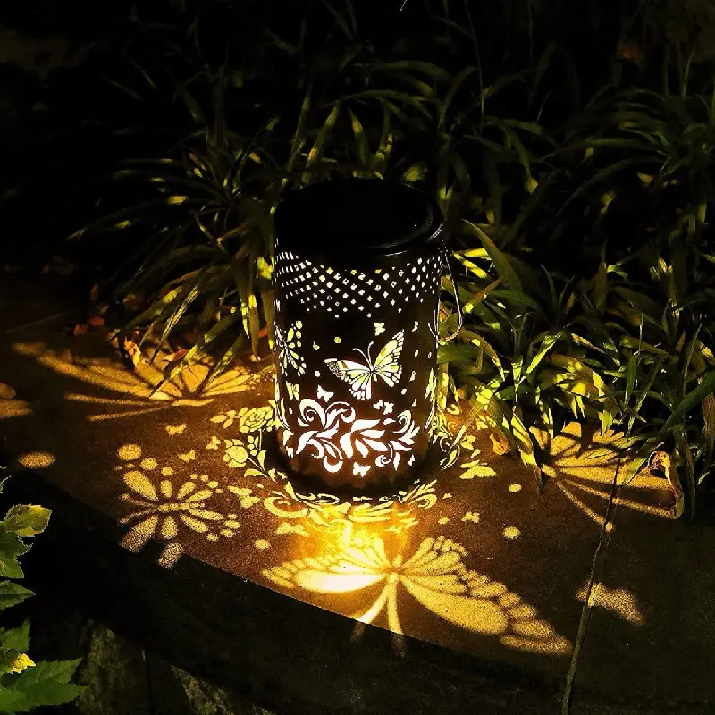 Solar Butterfly Lamp Iron Hollow Courtyard