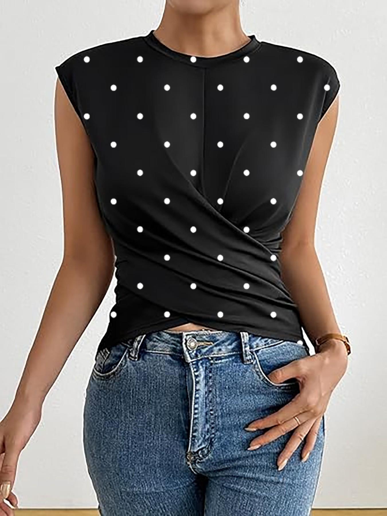 Versatile Cropped Top With A Crossover Tie At The Hem